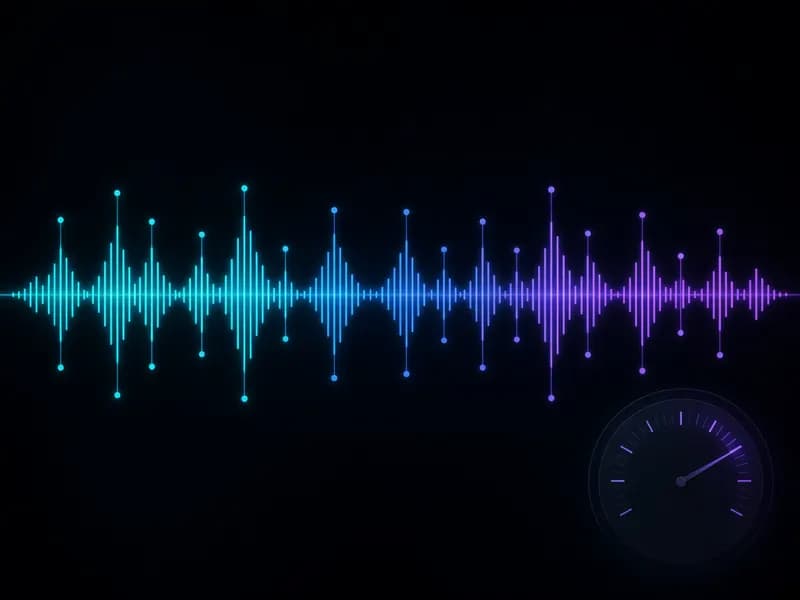 Rilevatore di BPM con forma d'onda, griglia dei battiti e tempo rilevato
