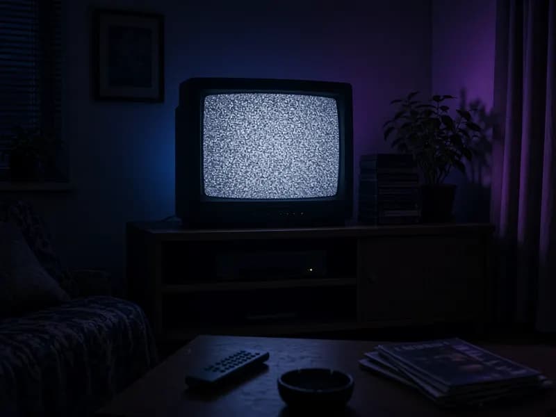 VHS audio effect generator tips: retro VCR, tapes and a CRT TV in a dark room