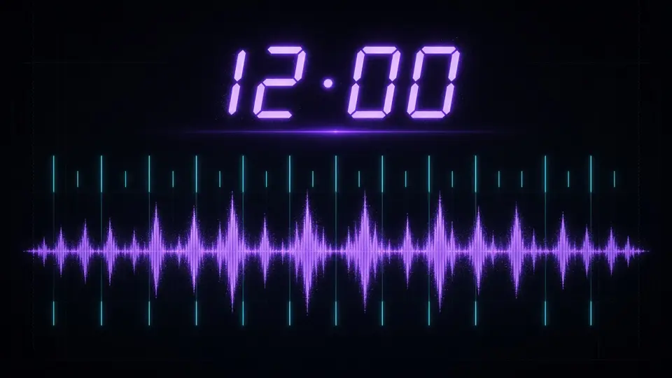 Beat finder showing a BPM readout and a beat grid over a waveform on a dark screen